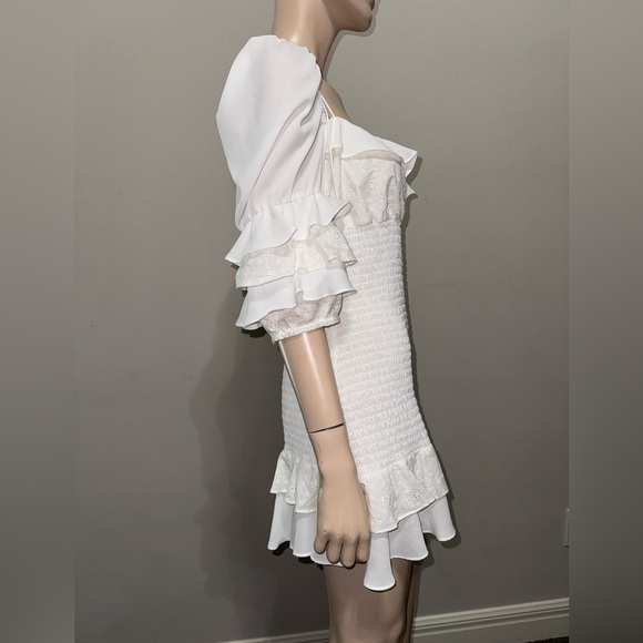 For Love & Lemons Bora Bora Ruffle Mini Dress L - Picture 5 of 11